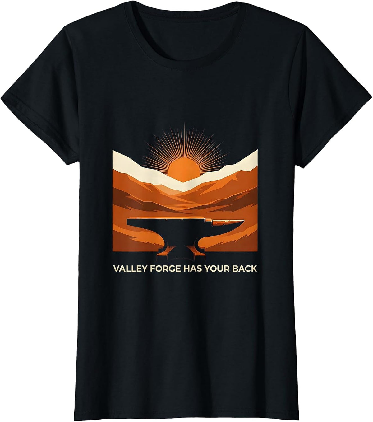 Women's Valley Forge Has Your Back Automotive Design T-Shirt - Black