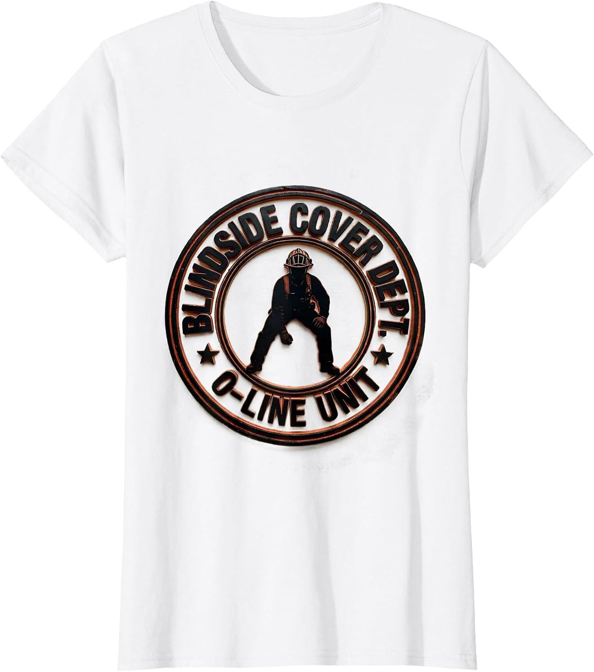 Blindside Cover Dept. O-Line Unit Funny Football Lineman T-Shirt - White