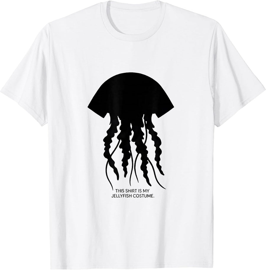 Men's This Shirt Is My Jellyfish Costume Minimalist Halloween T-Shirt - White