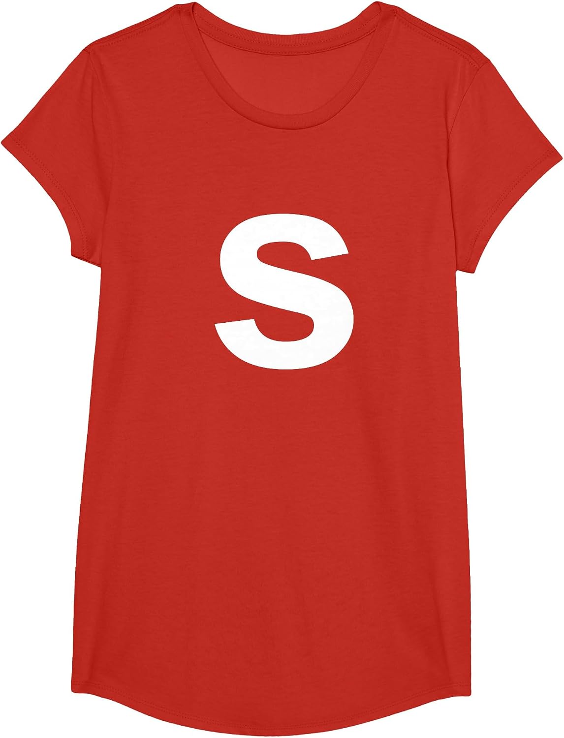 Letter S Shirt Lower Case Alphabet T-Shirt - Girls Red