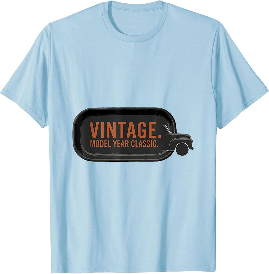 Men's Vintage. Model Year Classic Classic Car Guy Birthday Humor T-Shirt - Baby Blue