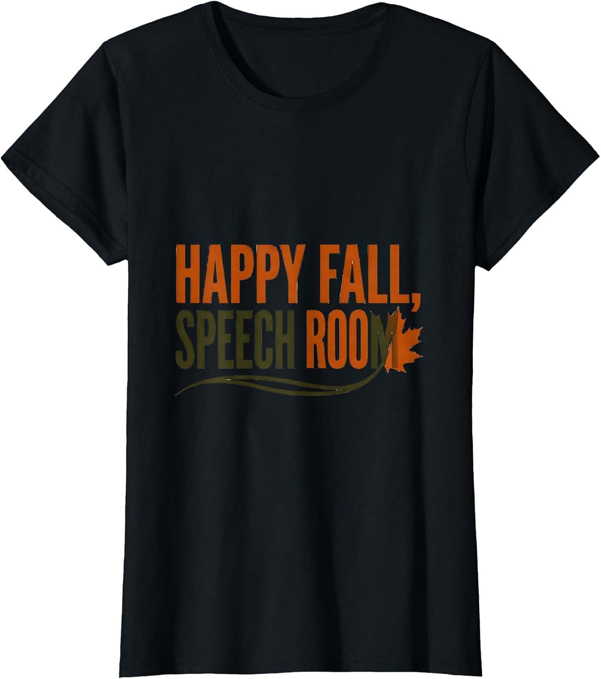 Women's Happy Fall, Speech Room! Retro Teacher Fall Festival T-Shirt - Black