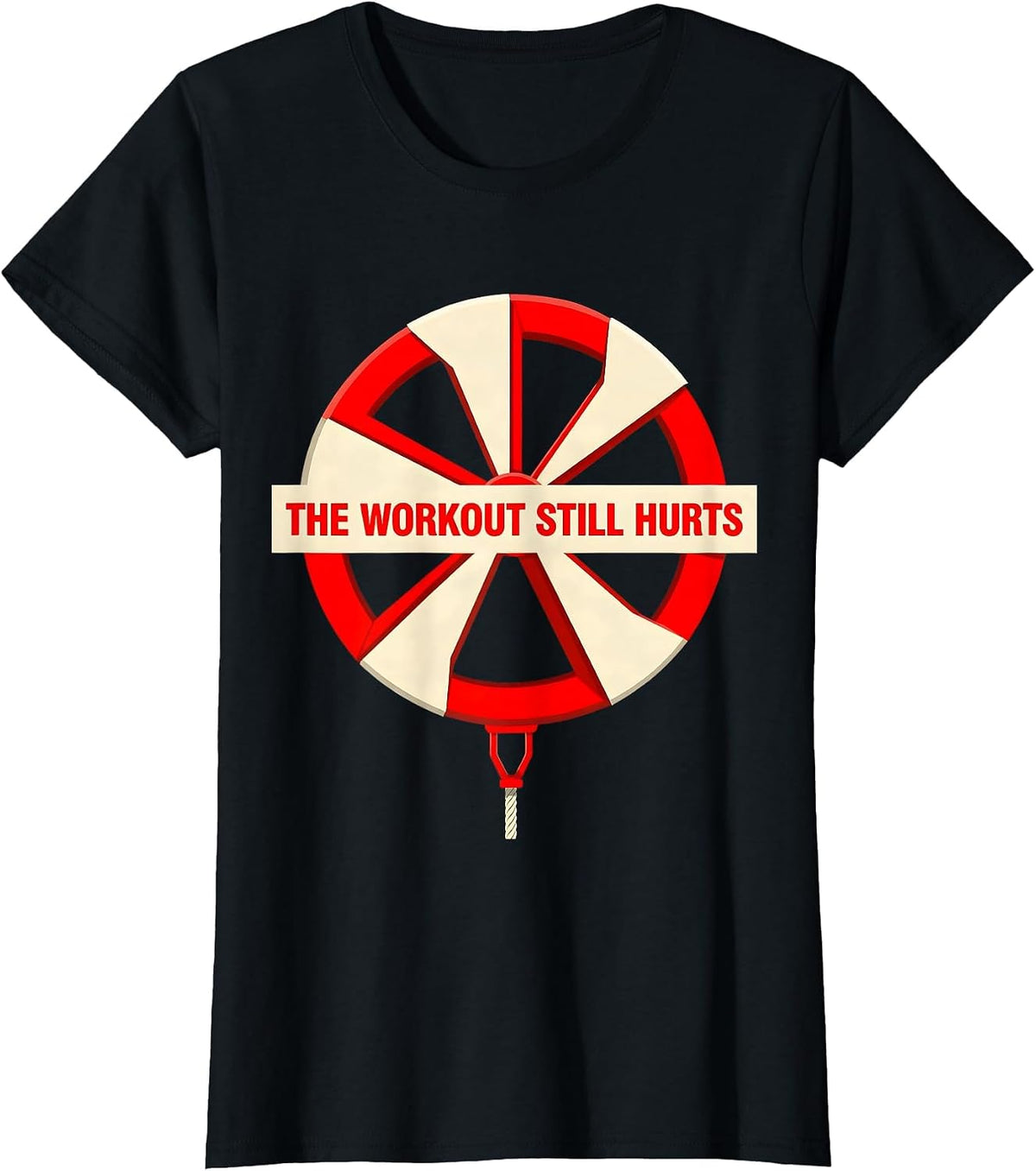 Women's The Workout Still Hurts Funny Gym Weightlifting Workout T-Shirt - Black