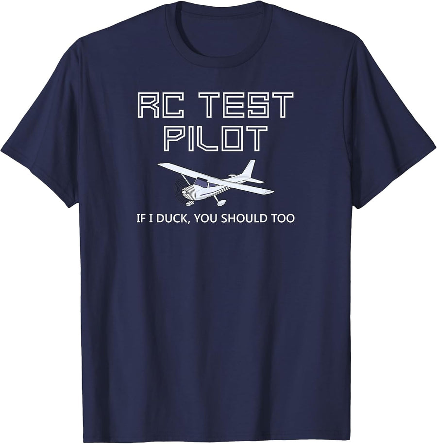 RC Aeroplane Test Pilot Funny Radio Control Hobby T-Shirt - Navy Blue