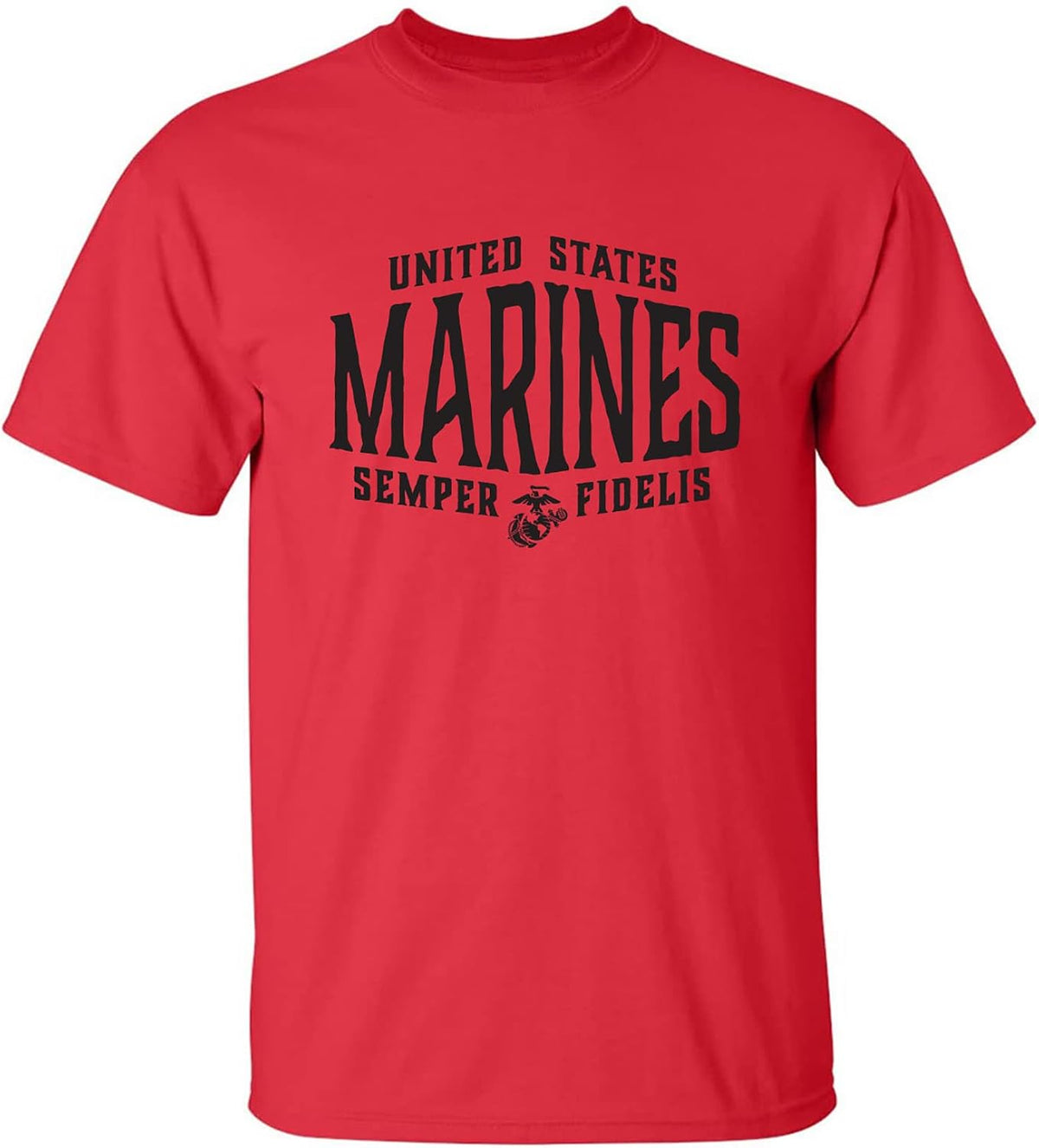 zerogravitee U.S. Marines Semper Fidelis Adult Short Sleeve T-Shirt - Red