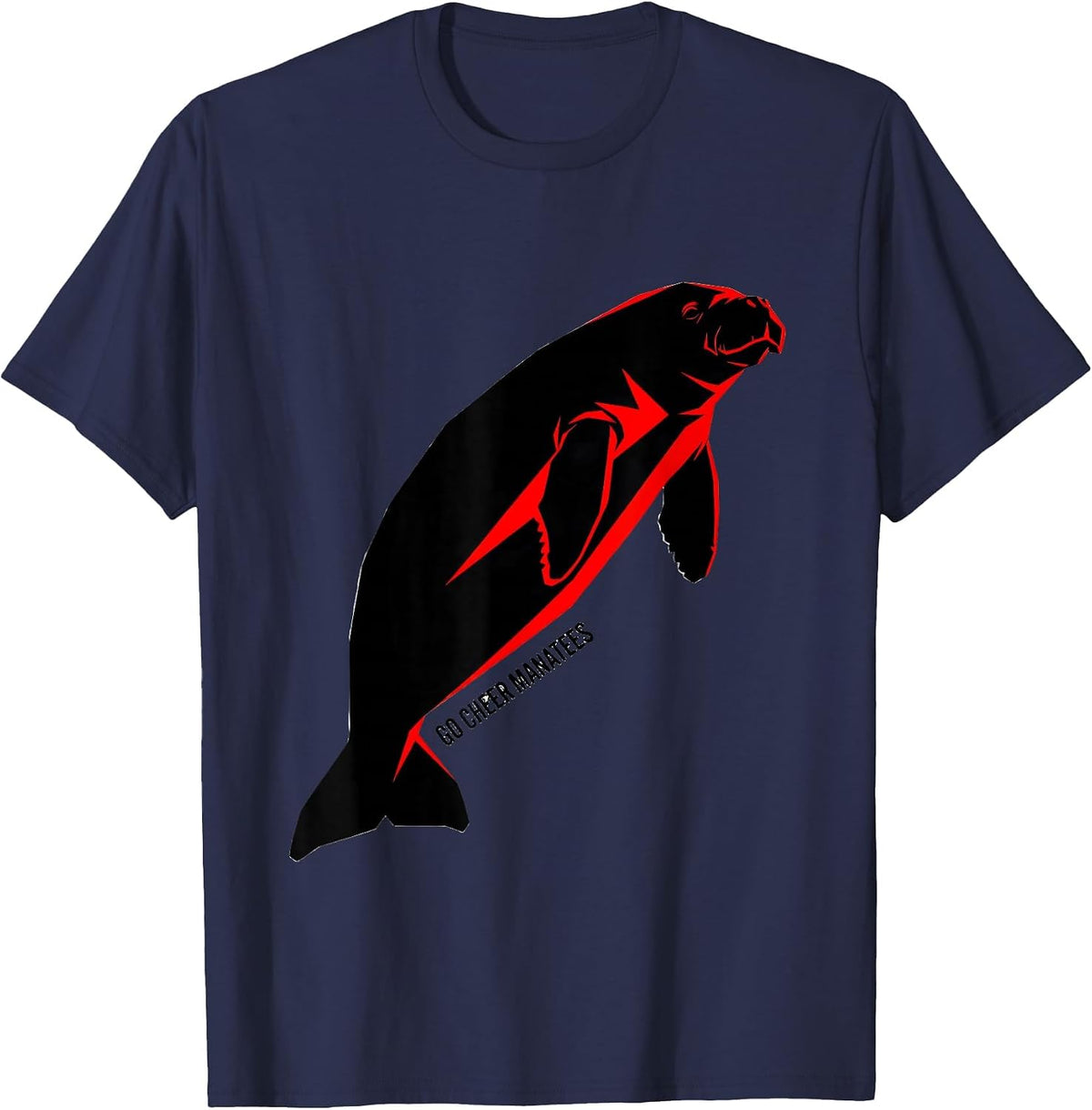 Go Cheer Manatees Constructivist Poster Fan Pride Spirit T-Shirt - Navy Blue