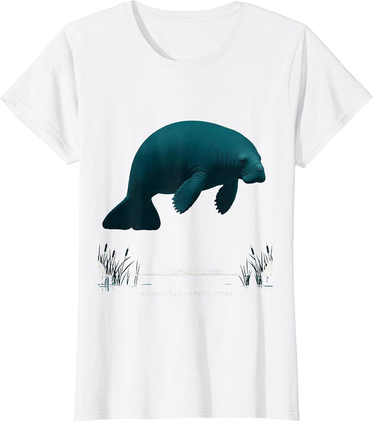 Women's I Stand With Floaty Potatoes Funny Manatee Lover Gift T-Shirt - White