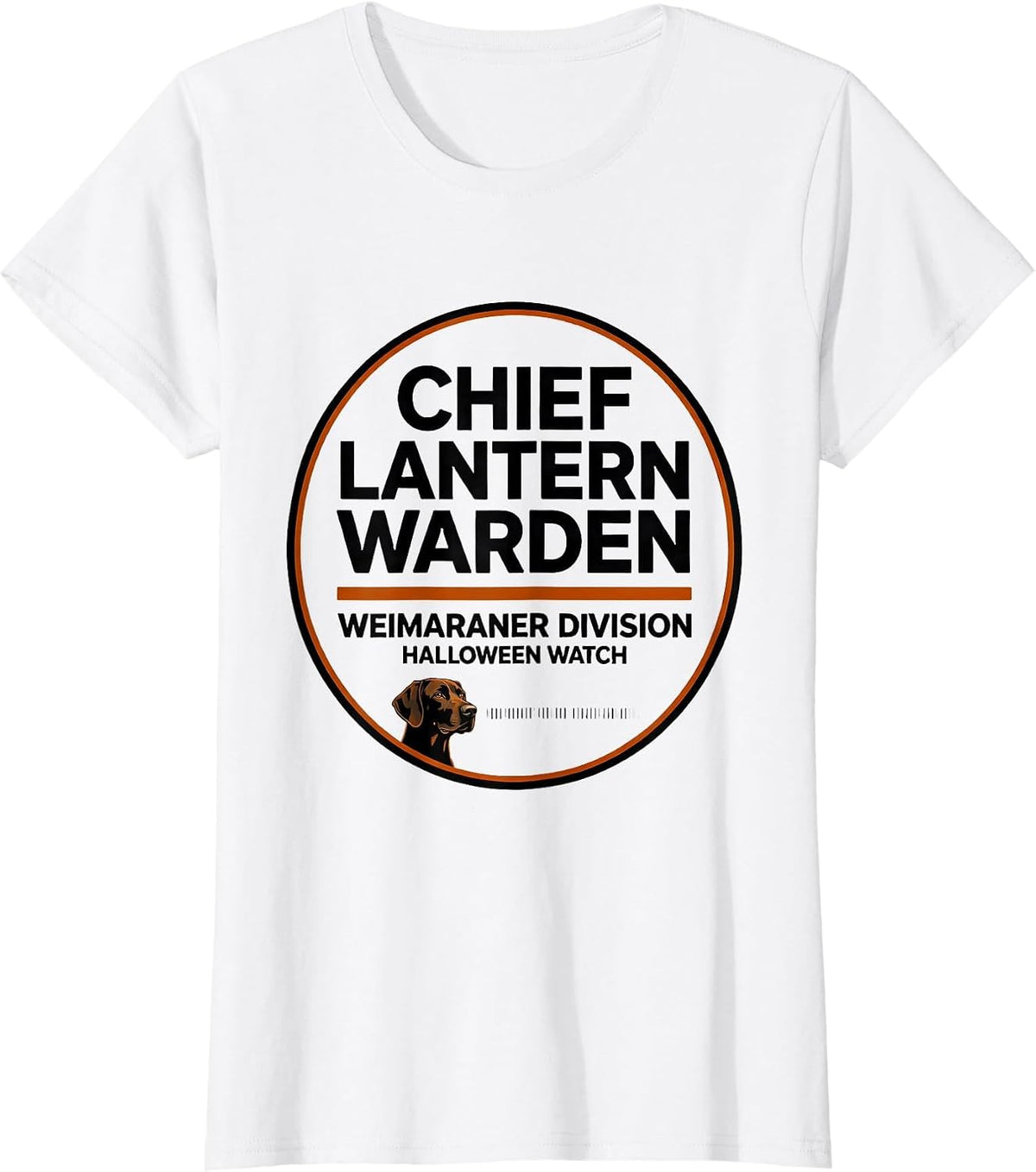 Chief Lantern Warden, Weimaraner Division, Halloween Watch T-Shirt - White