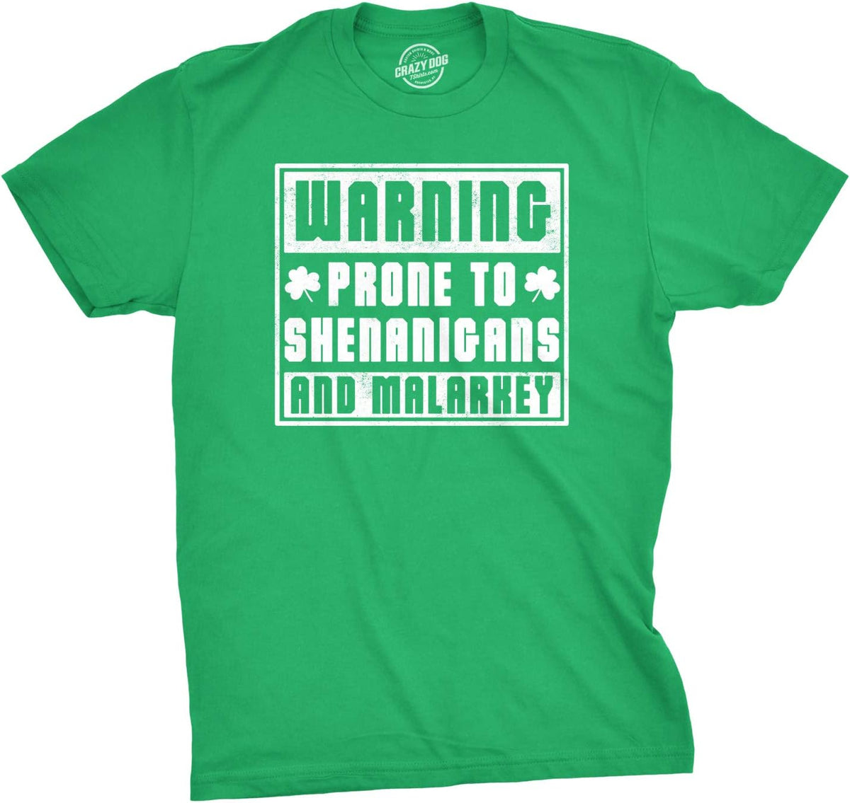 Mens Saint Patricks Day T Shirts Funny St Pattys Tees for Guys - Heather Green - Prone to Shenanigans