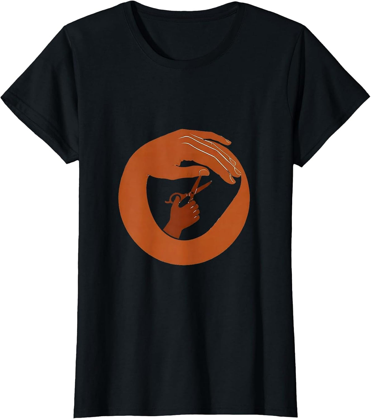Women's Paraprofessional Guiding Hands Scissors Art T-Shirt - Black