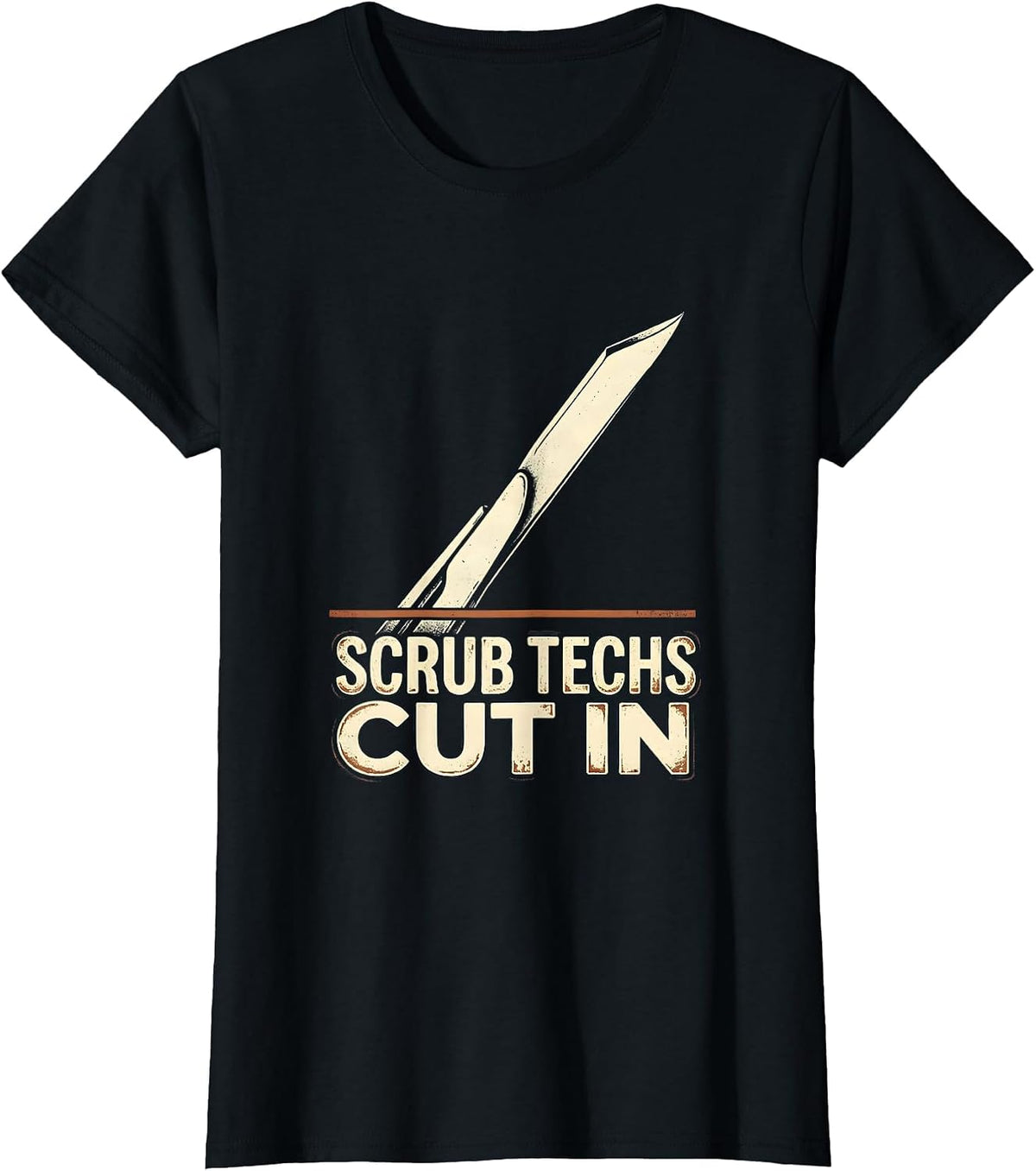 Scrub Techs Cut In Vintage Surgical Tech Humor T-Shirt - Black