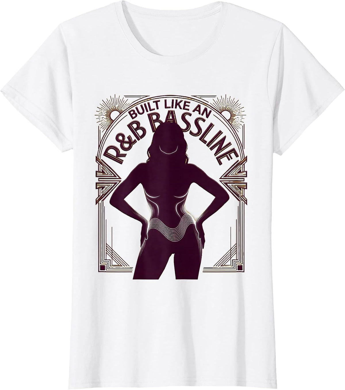 Built Like An R&B Bassline Retro Thick Thighs Vibes T-Shirt - White