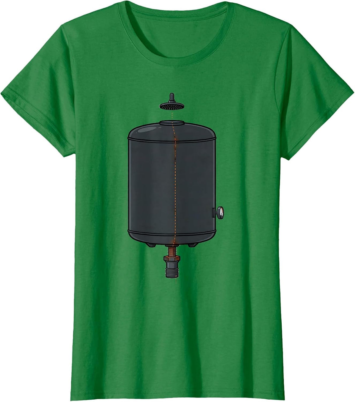Women's Plumber Exploded Water Heater Funny Plumbing Humor T-Shirt - Kelly Green
