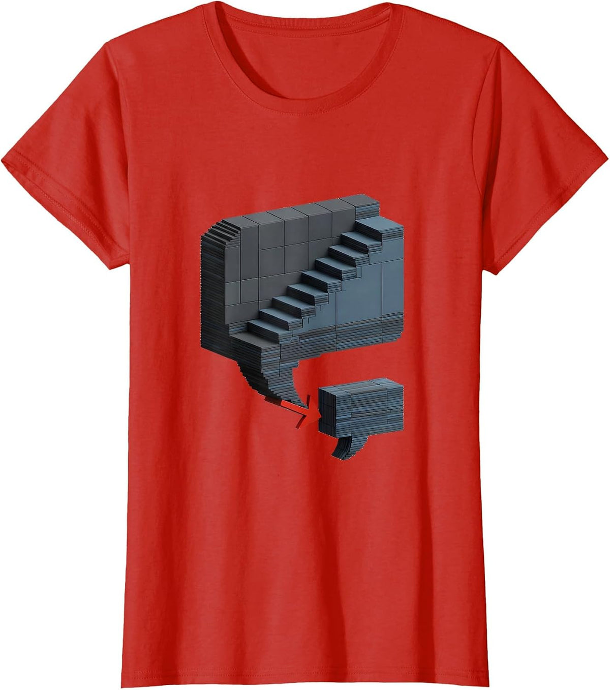 Stepped Speech Bubble AI Humor Tech Meme Enthusiast T-Shirt - Red
