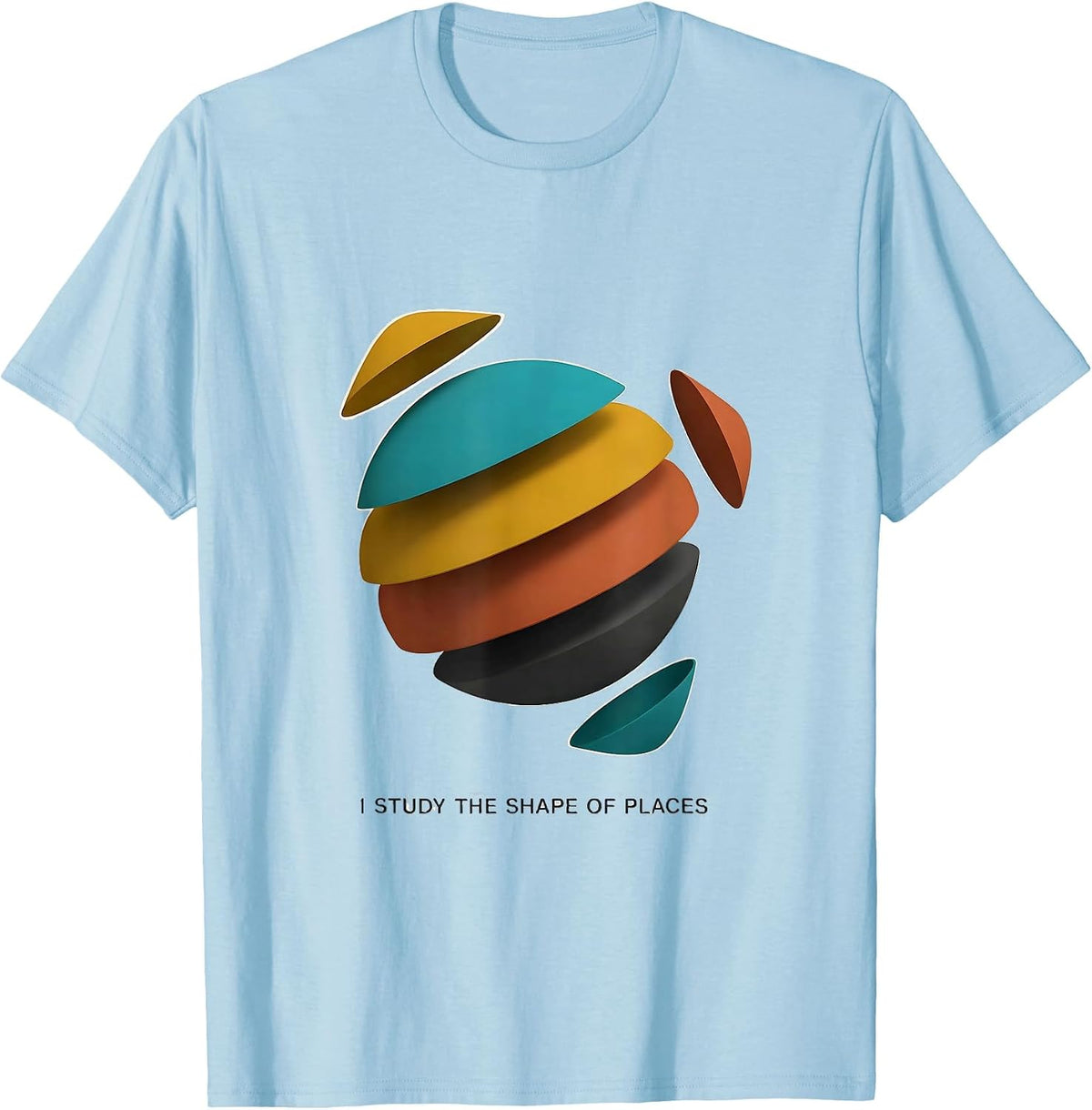 I Study The Shape Of Places Midcentury Modern Geography T-Shirt - Baby Blue