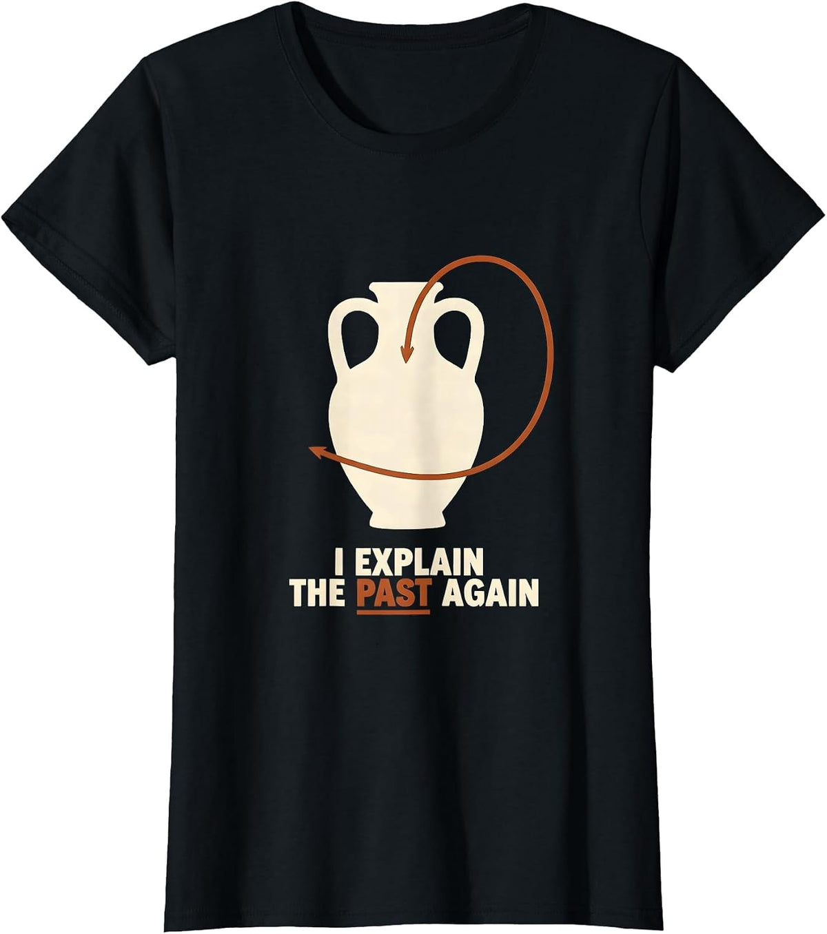 I Explain The Past Again Funny History Teacher Back T-Shirt - Black