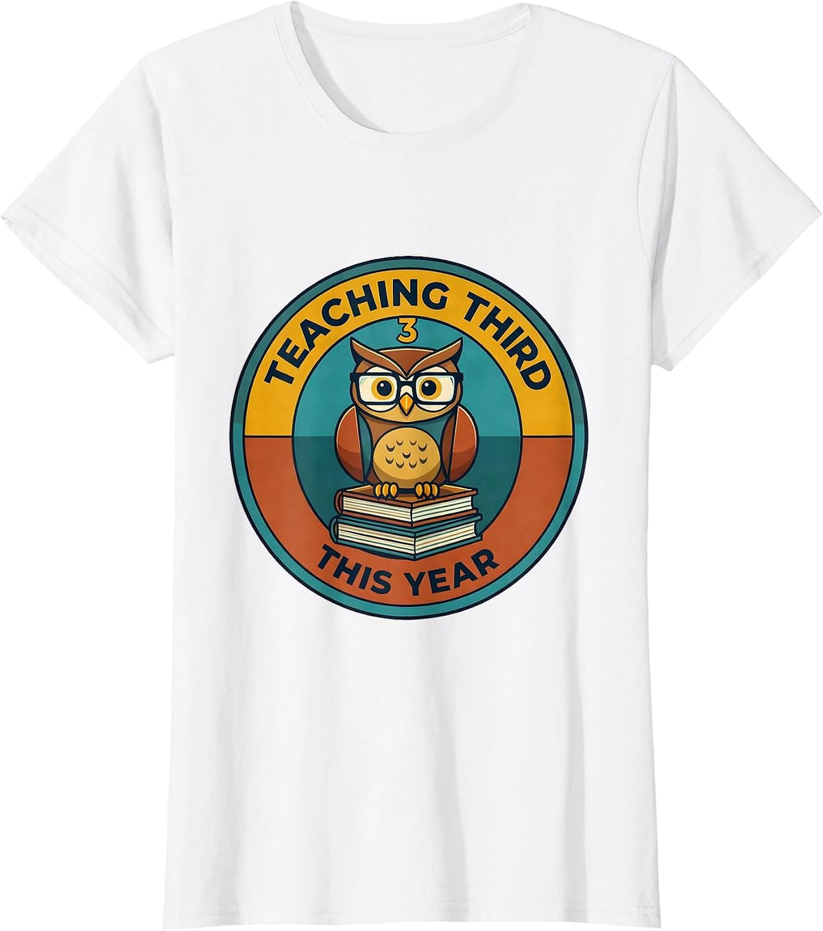 Women's Teaching Third This Year Midcentury Modern Teacher Grade T-Shirt - White