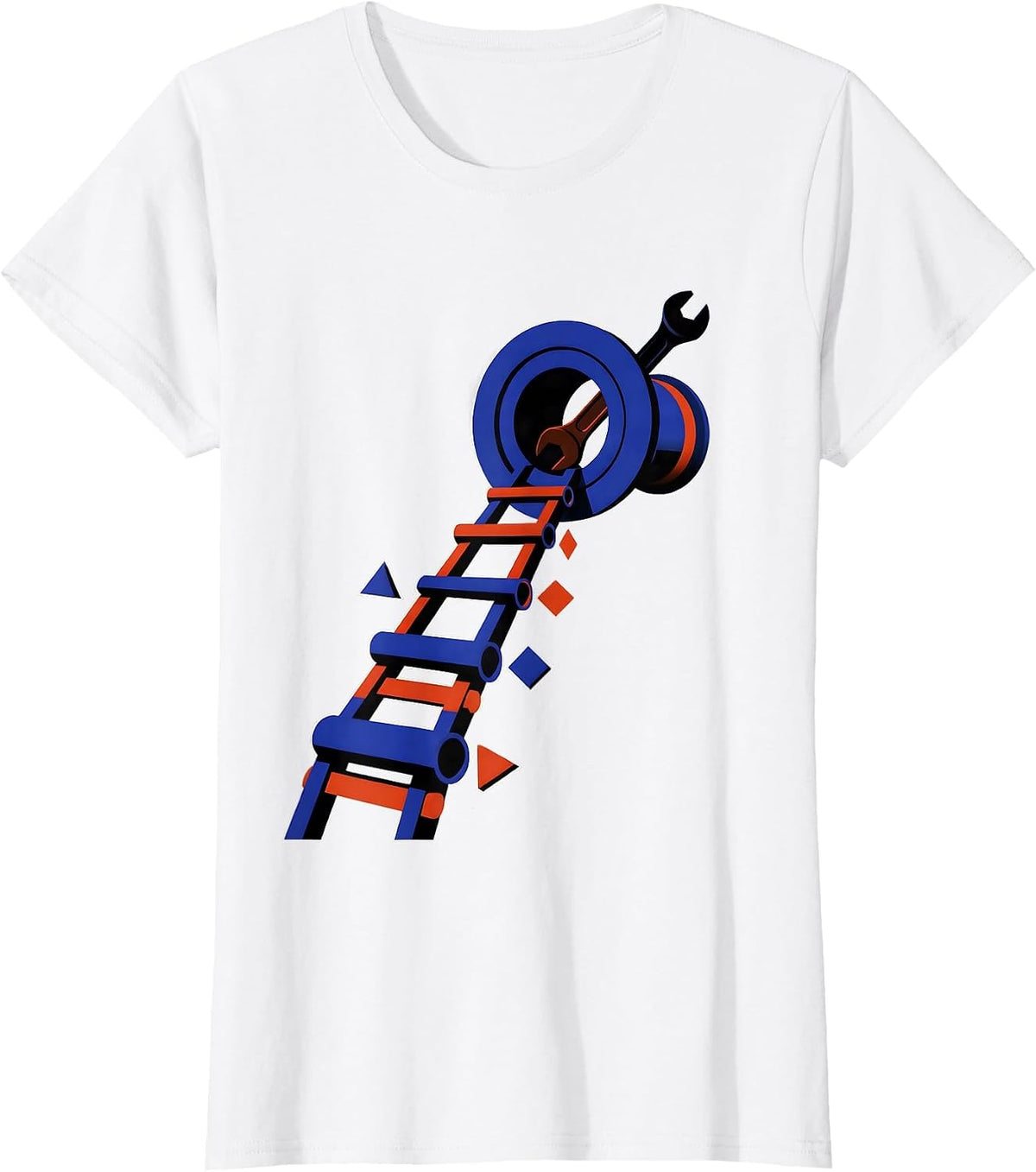 Women's Drain Trap Pipe Wrench Funny Plumber Gift T-Shirt - White