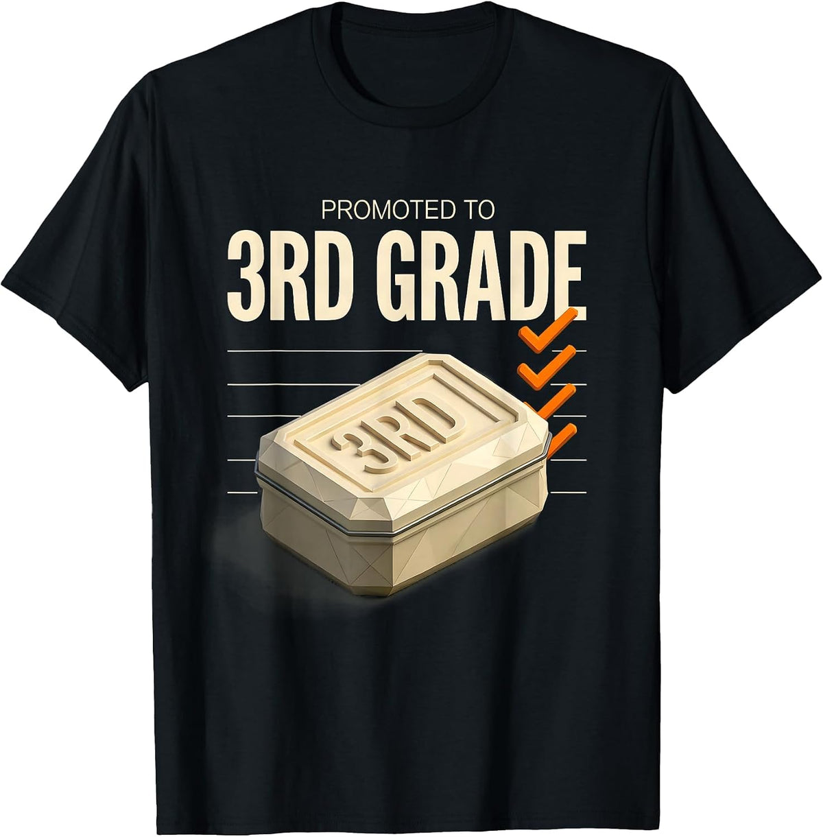 Men's PROMOTED TO 3RD GRADE Camo Third Grade Back To School Boys T-Shirt - Black