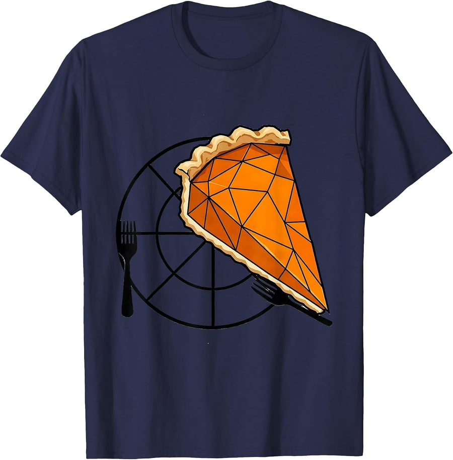 Pumpkin Pie Chart Funny Thanksgiving Food Humor T-Shirt - Navy Blue