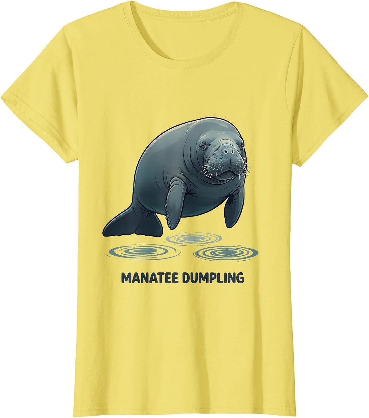 Manatee Dumpling Funny Sea Animal Lover Humor T-Shirt - Lemon Yellow