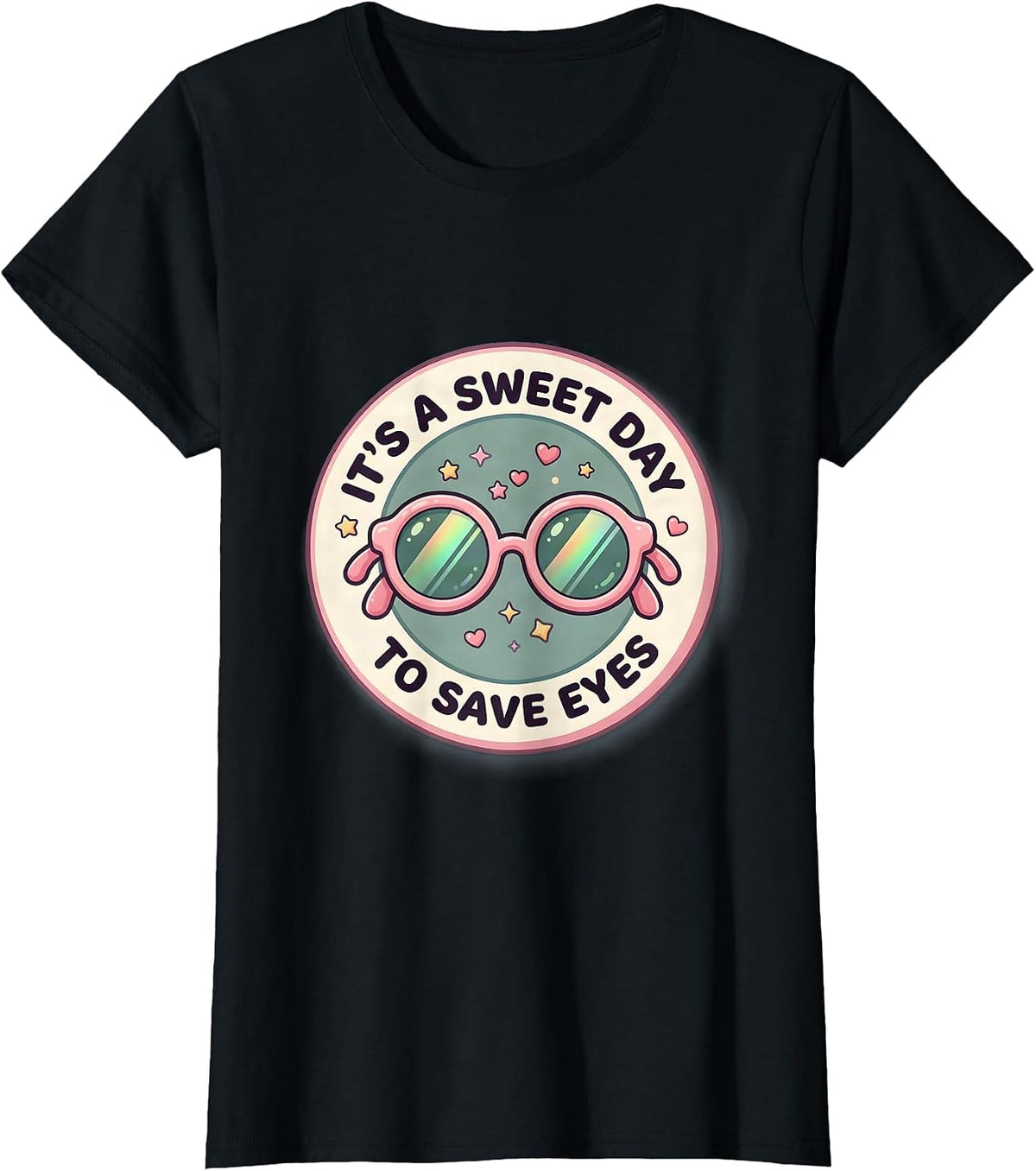 It's A Sweet Day To Save Eyes Cute Kawaii Optometrist T-Shirt - Black