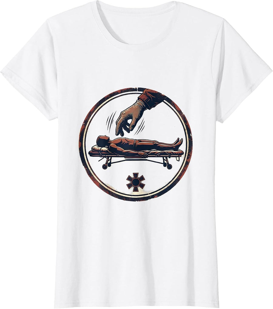 Women's Paramedic Mannequin Gag Vintage EMT Humor T-Shirt - White