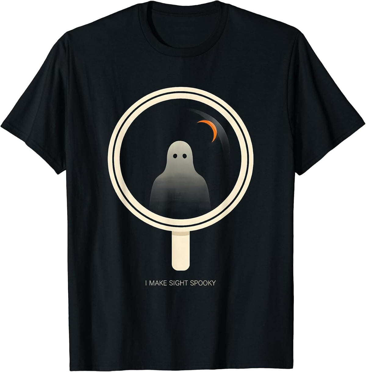 Men's I Make Sight Spooky Minimalist Ghost Halloween Optometrist T-Shirt - Black