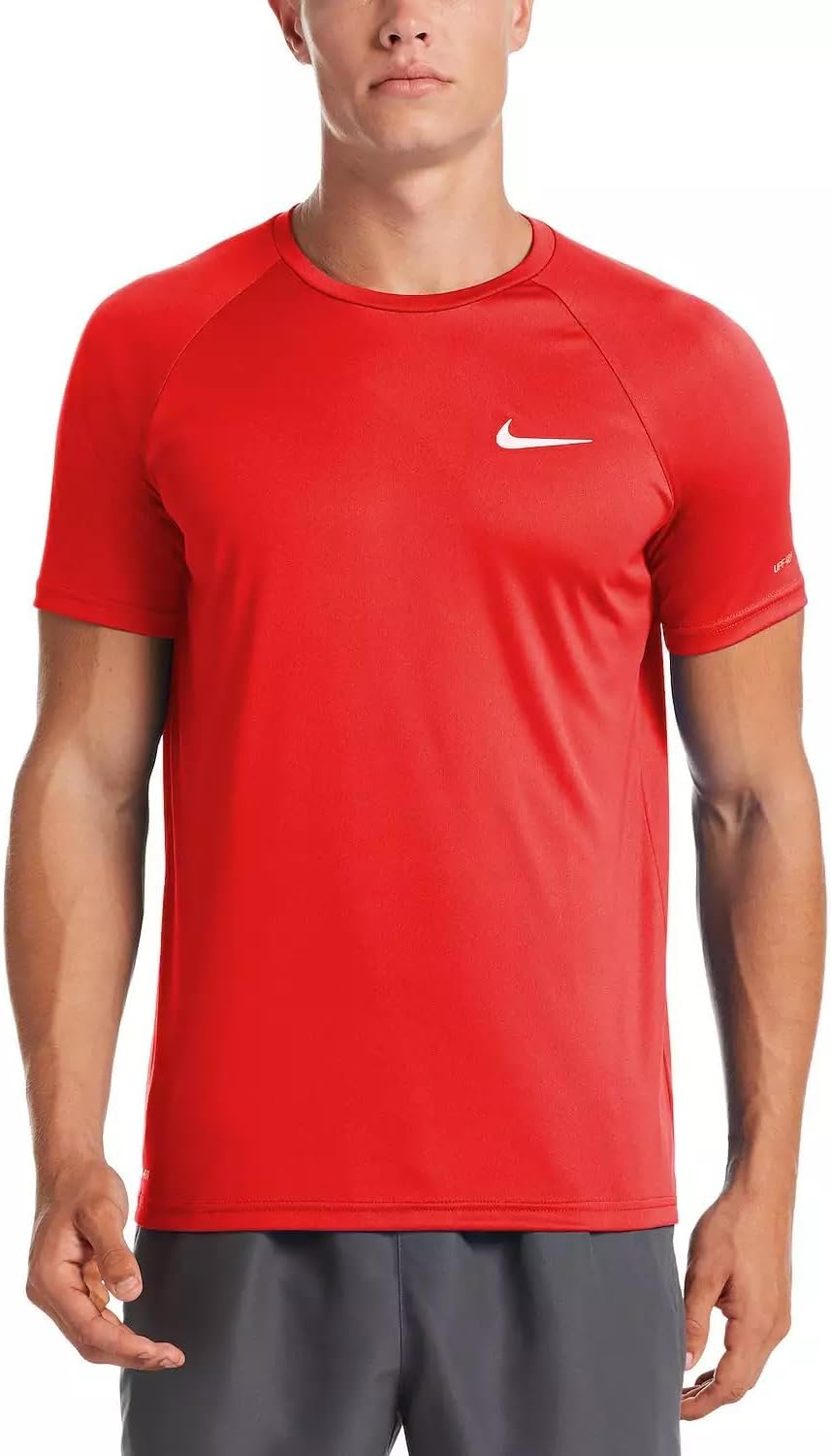 Nike Men's Dri-FIT UPF 40+ Hydroguard Swim Tee - Hydro Red