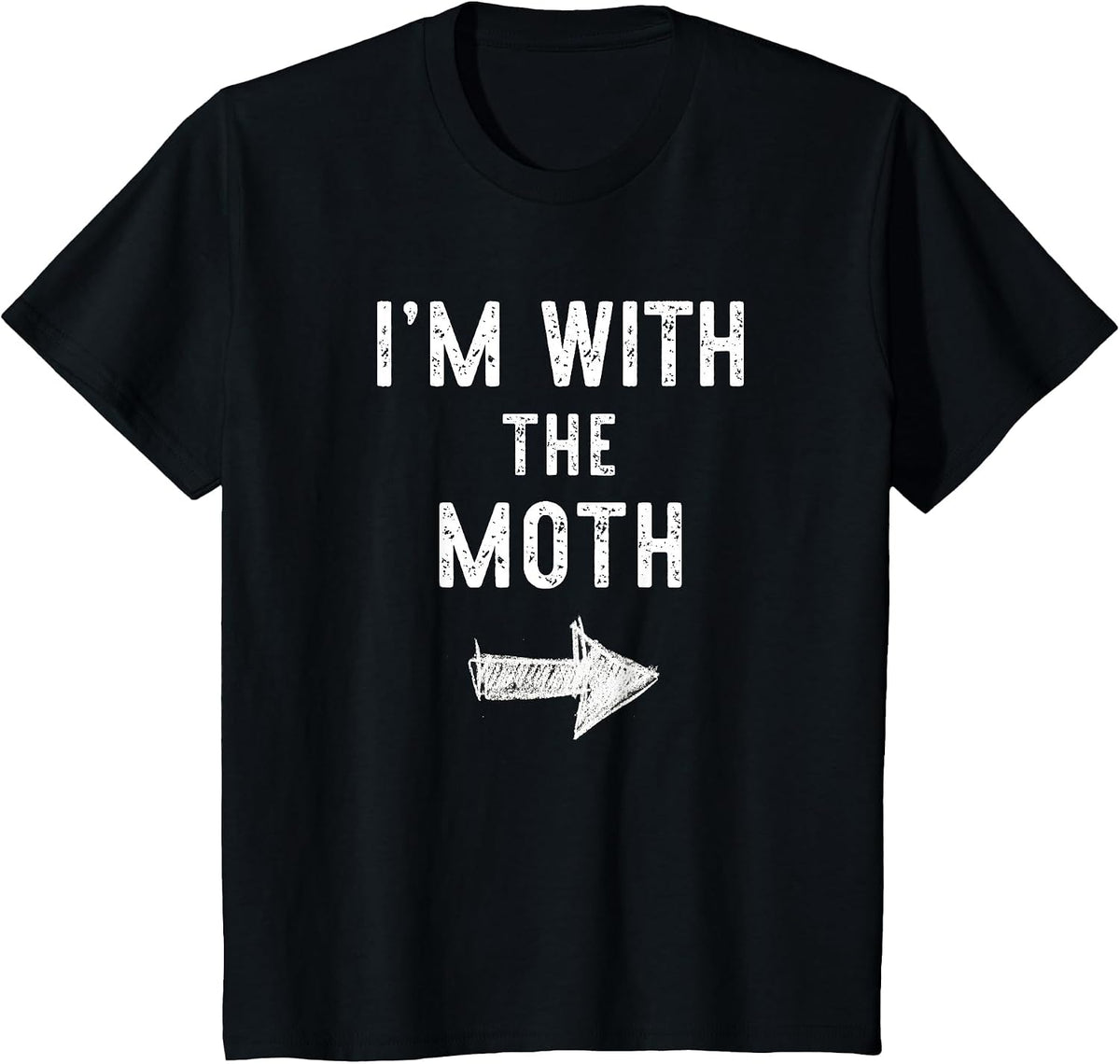 I'm with The Moth Costume Halloween Matching Couple T-Shirt - Black