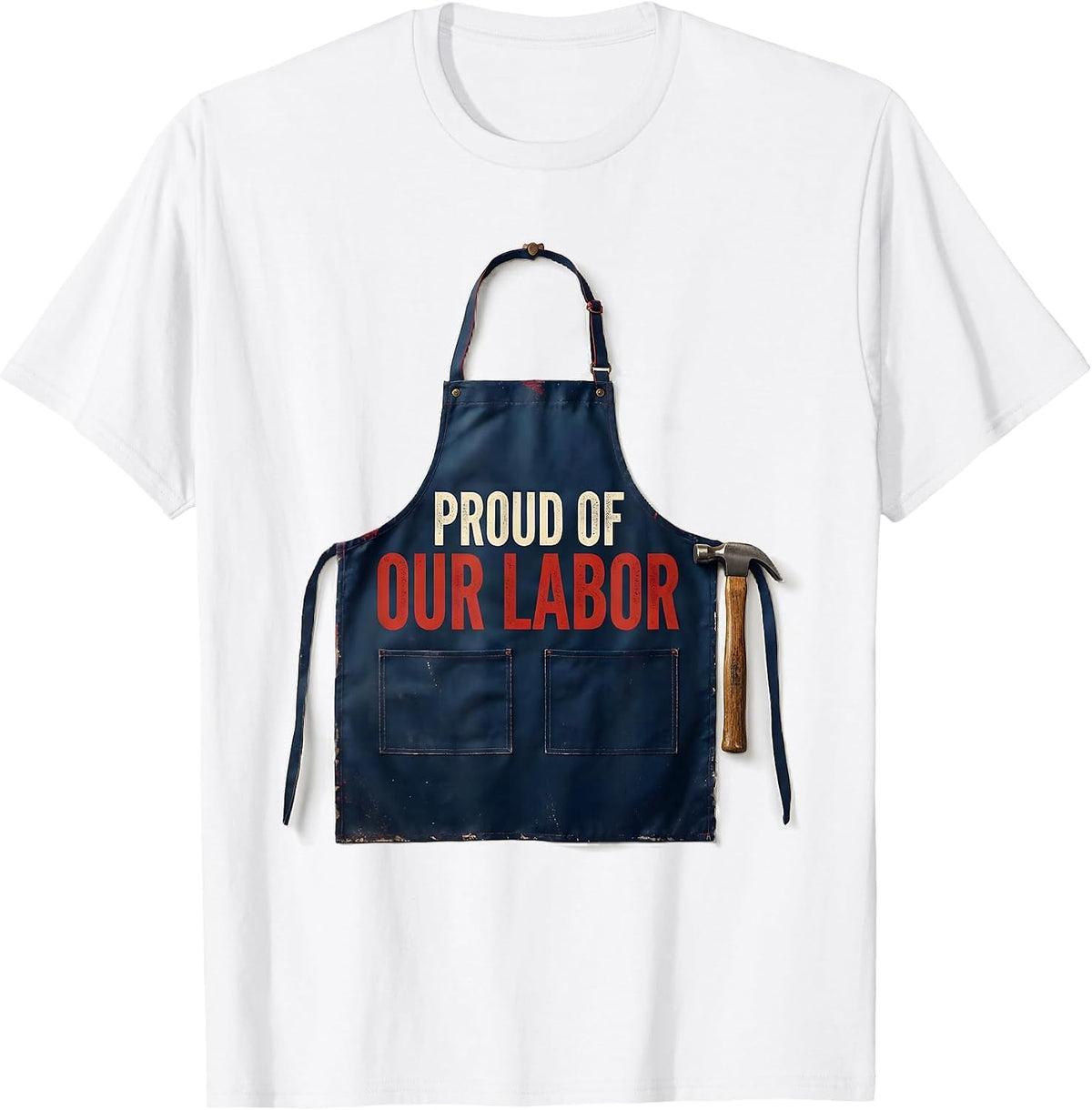 Men's Proud Of Our Labor Patriotic Labor Day Union Worker T-Shirt - White