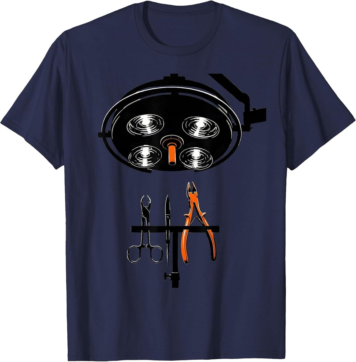 Brutalist Surgical Light Scrub Tech Occupational Pride T-Shirt - Navy Blue
