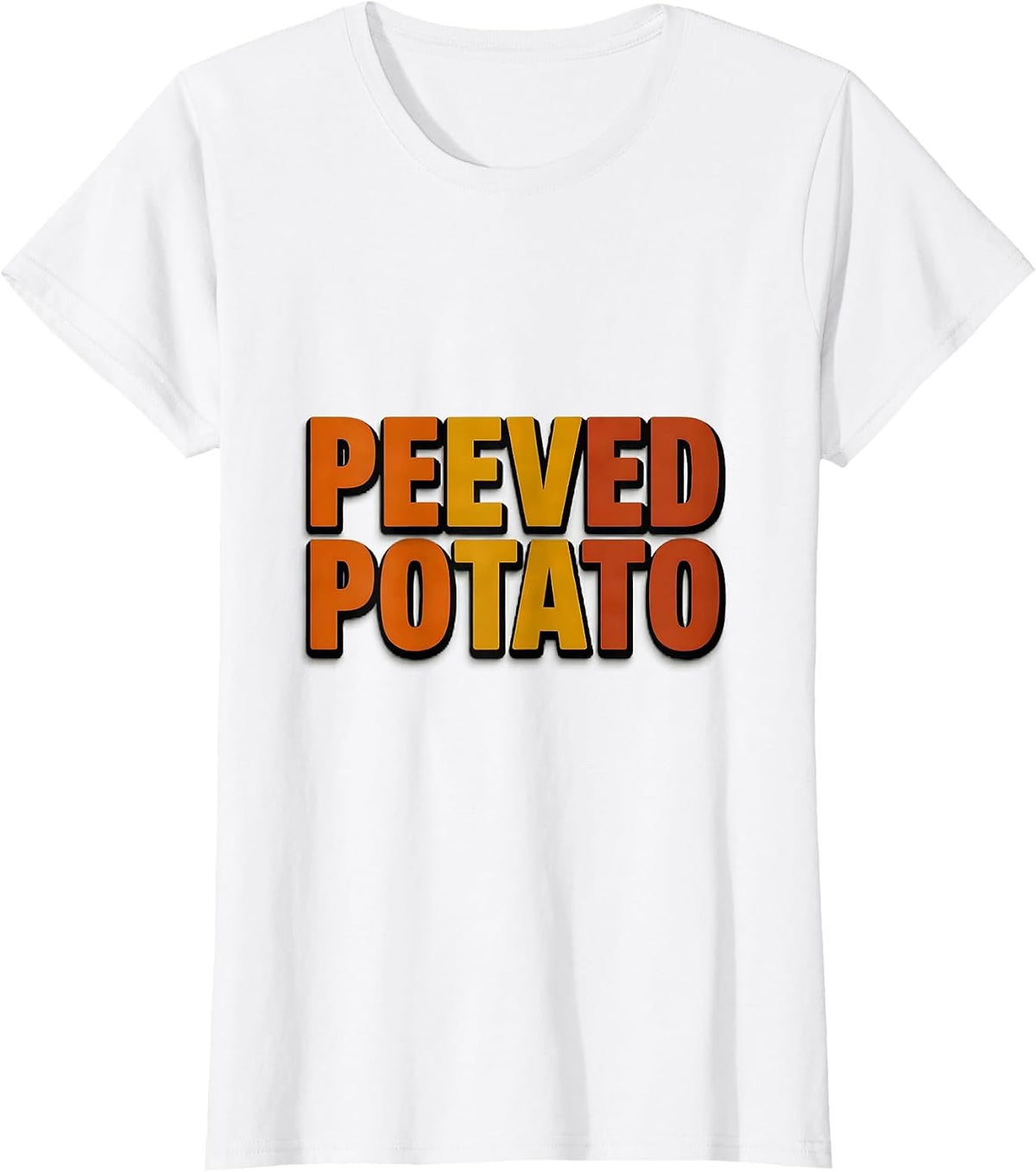 Women's Peeved Potato Bold Condensed Funny Couples Thanksgiving T-Shirt - White