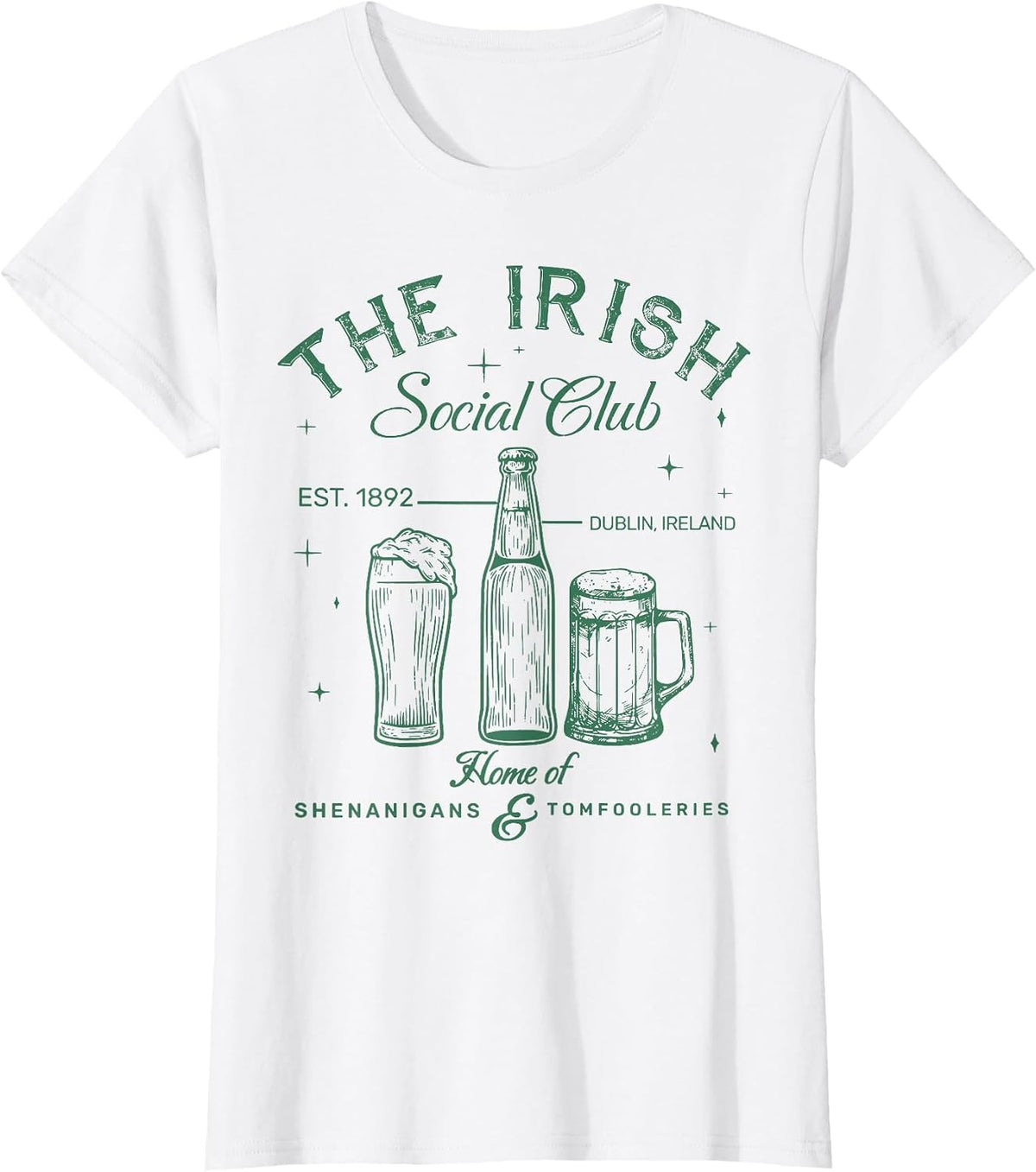 Retro The Irish Social Club Drunk St. Patrick's Day Outfit T-Shirt - White