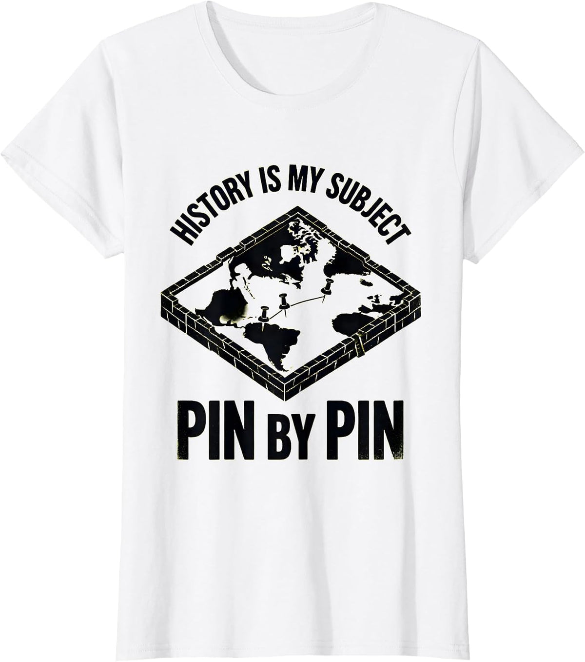 History Is My Subject Pin By Pin Funny History Teacher Humor T-Shirt - White