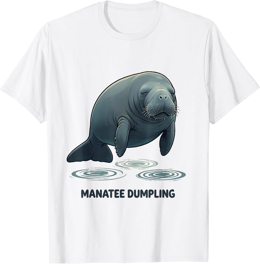 Manatee Dumpling Funny Sea Animal Lover Humor T-Shirt - White
