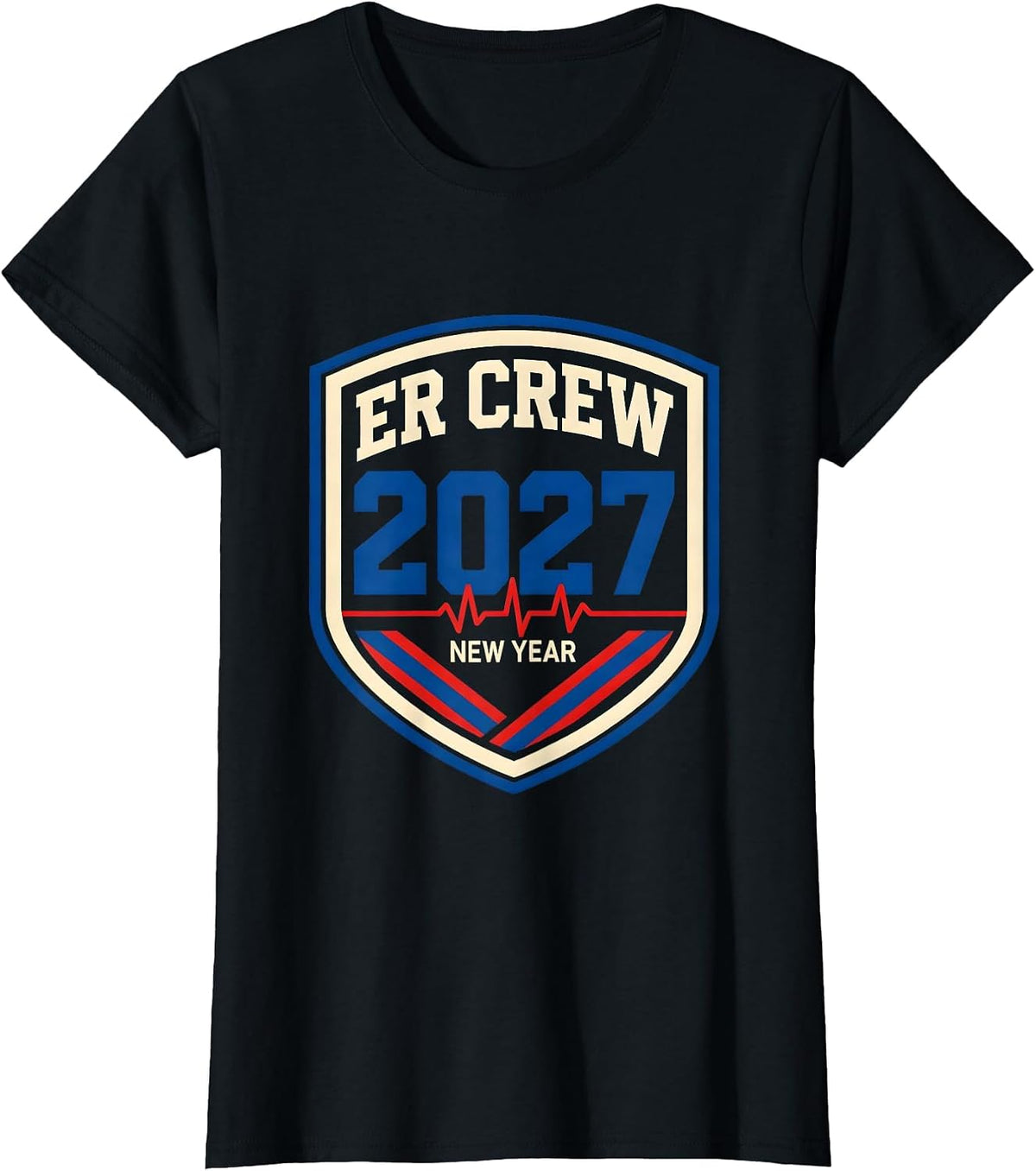 ER New Year Crew 2027 Sports Nurse ICU L&D New Years Eve T-Shirt - Black