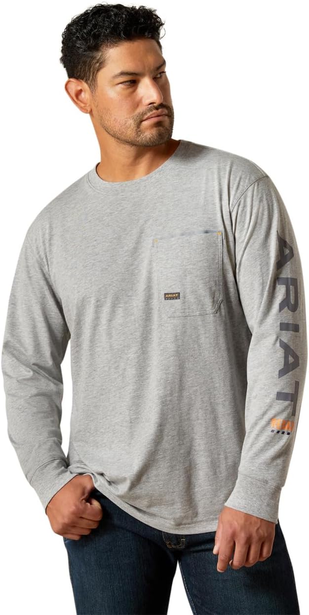 ARIAT Men's Rebar Workman Logo T-Shirt - Heather Grey
