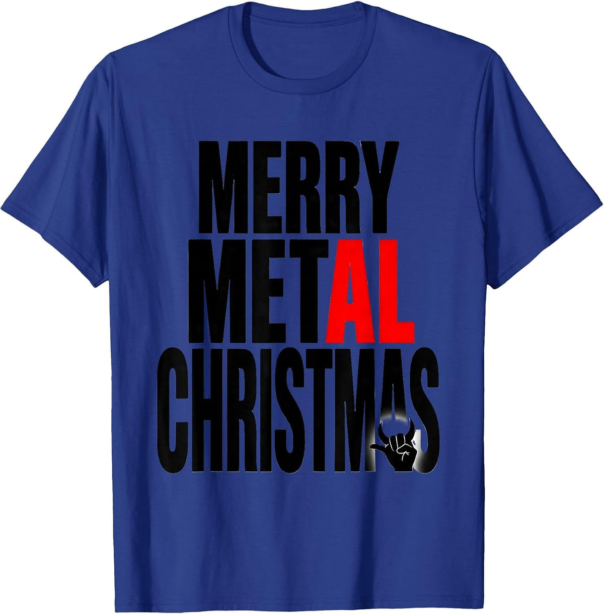 Merry Metal Christmas Funny Rock Guitarist Heavy Metal Humor T-Shirt - Royal Blue