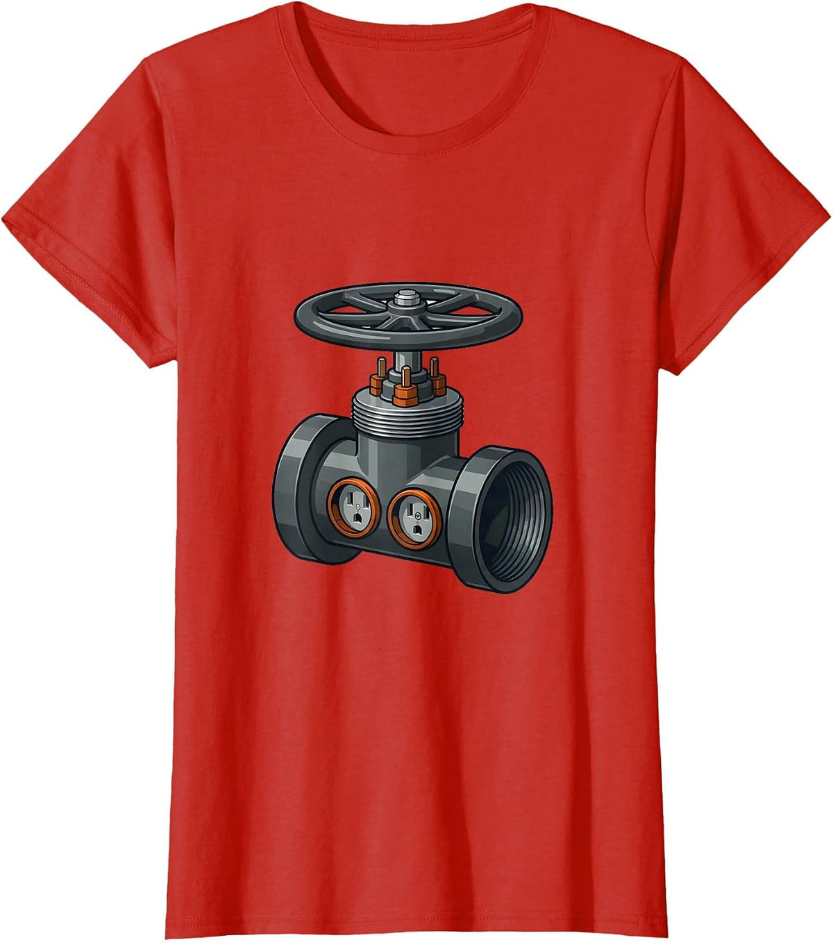 Valve Outlet Plumbing Joke Plumber Gift T-Shirt - Red