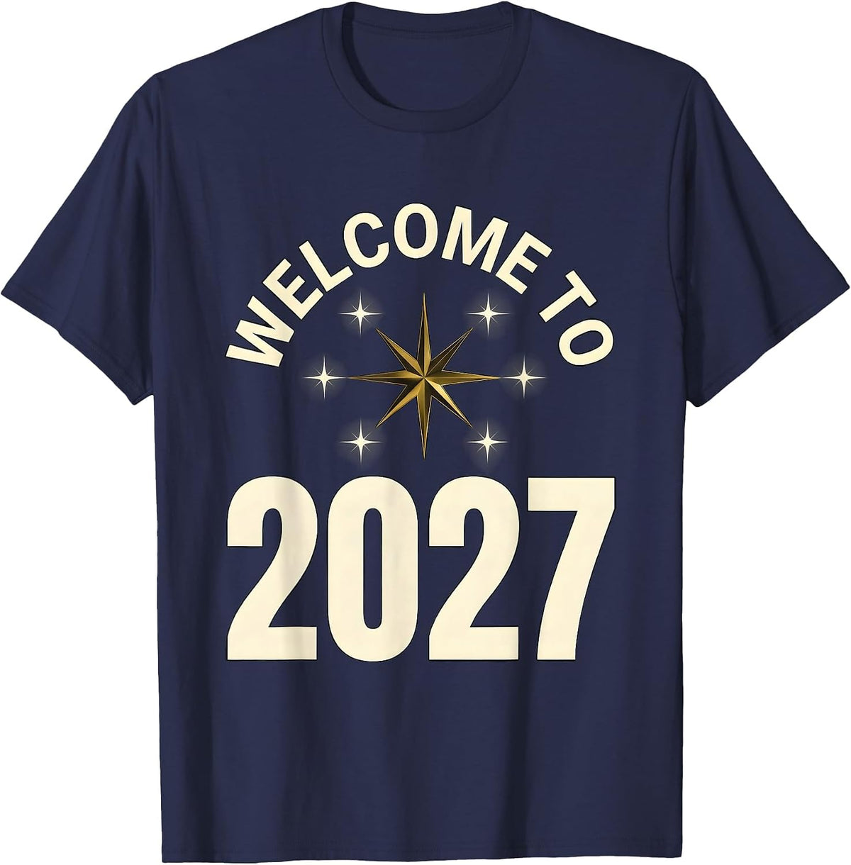 Men's Welcome To 2027 Festive New Year’s Eve Party Celebration T-Shirt - Navy Blue