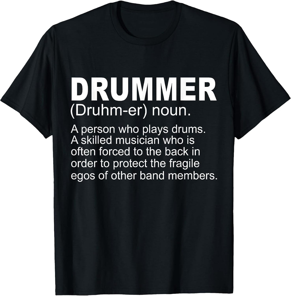 Drummer Funny - Drummer A Person Who Plays Drums T-Shirt - Black