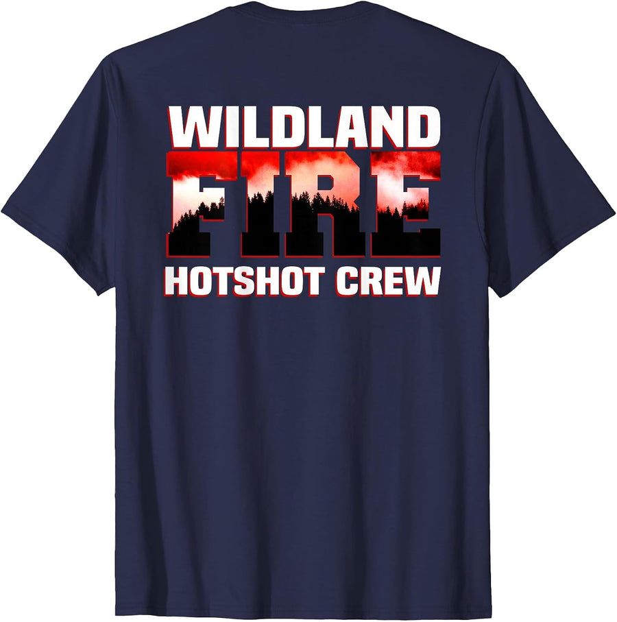 Wildland Hotshot Crew Fire Rescue Department Firefighters T-Shirt - Navy Blue