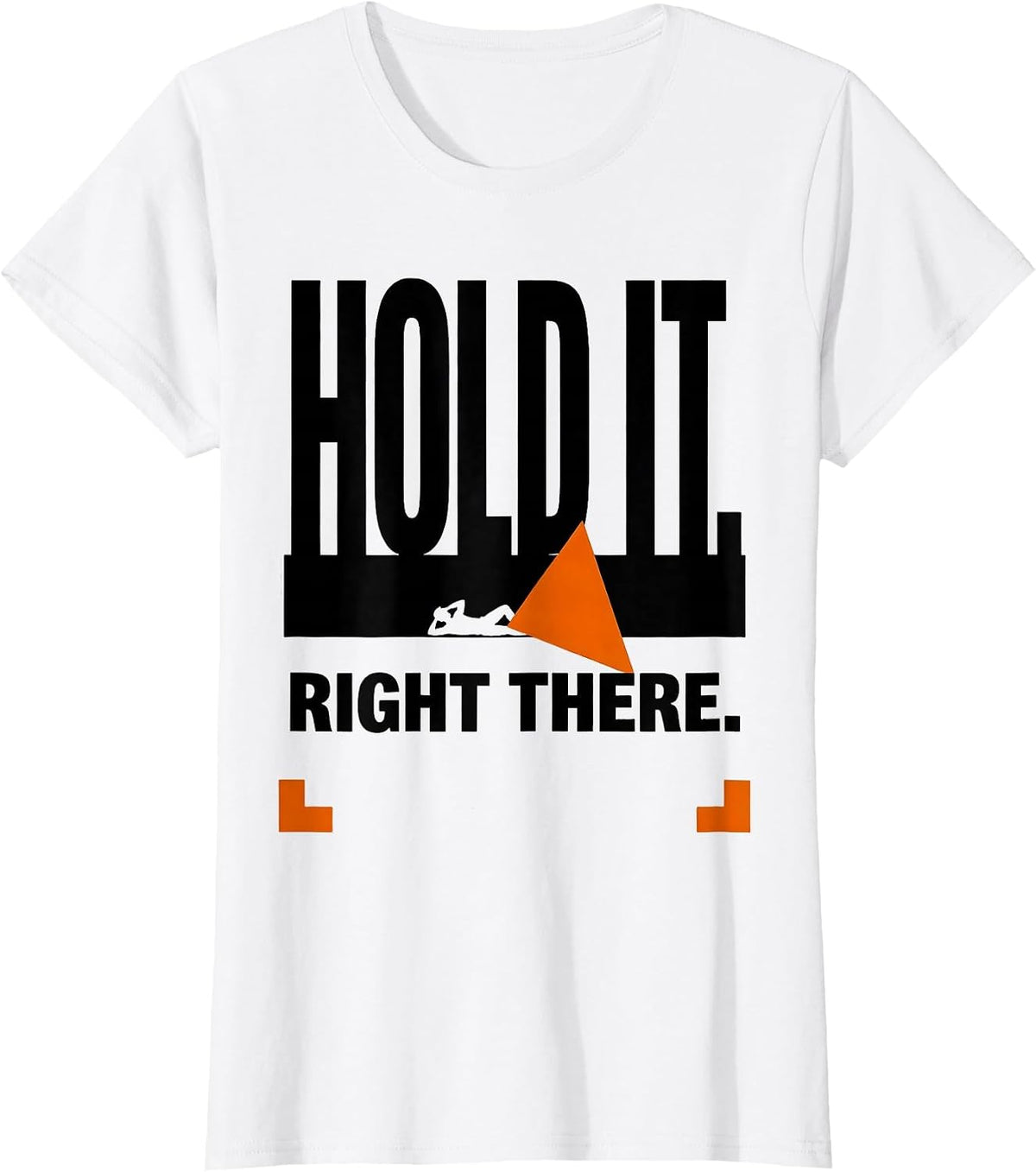 Hold It Right There Brutalist Graphic Radiology Rad Tech T-Shirt - White