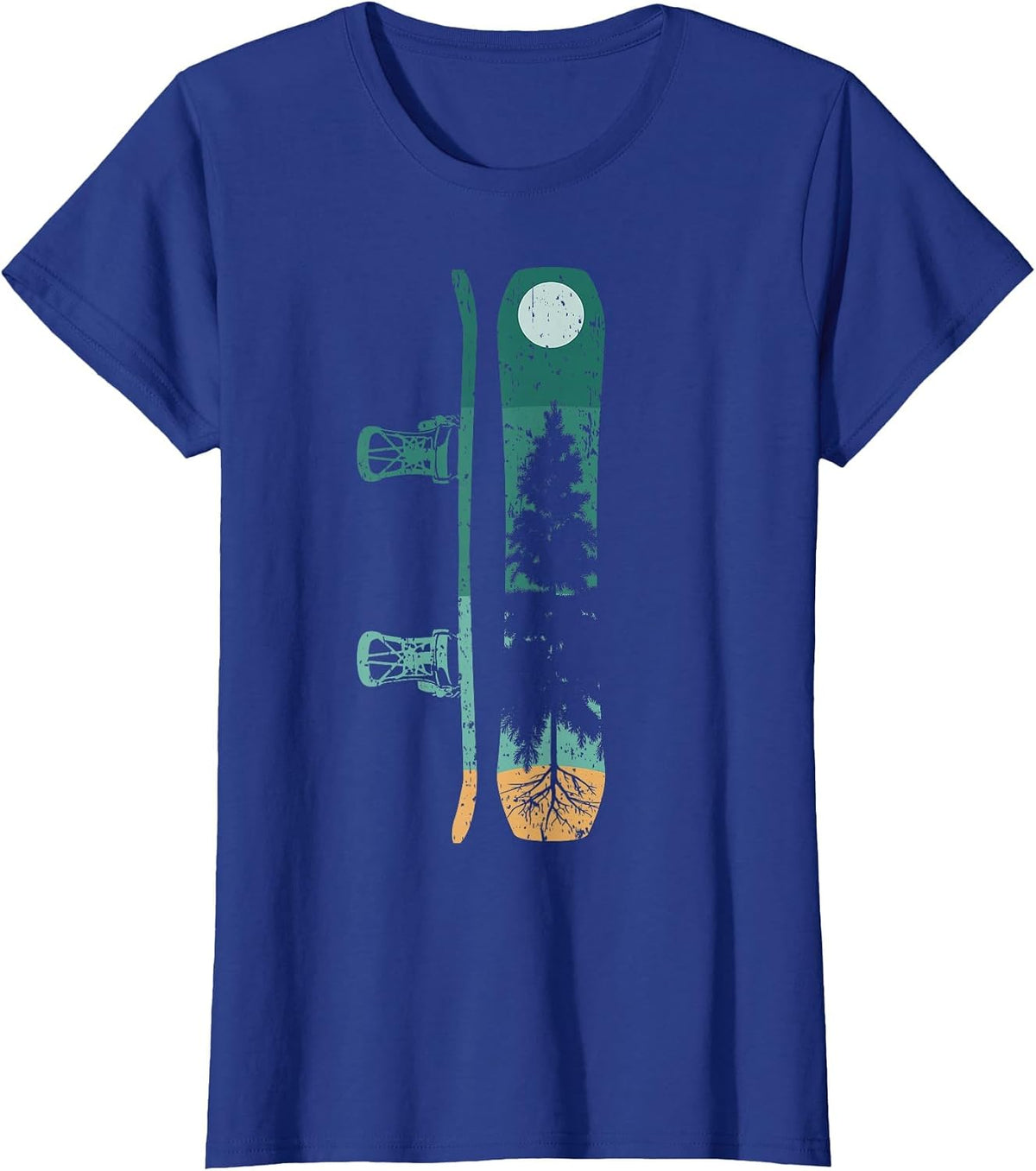 Pine Tree Snowboard Snowboarding T-Shirt - Royal Blue