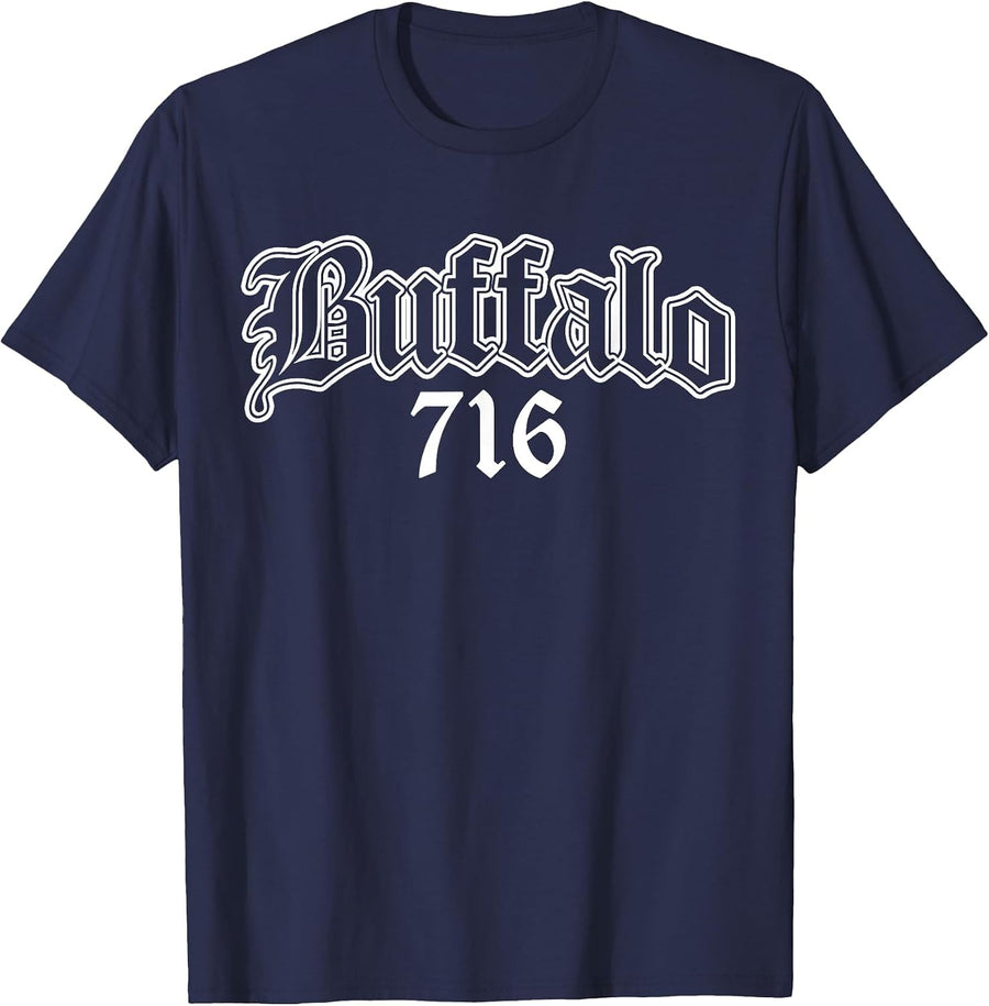 Buffalo New York 716 T-Shirt - Navy Blue