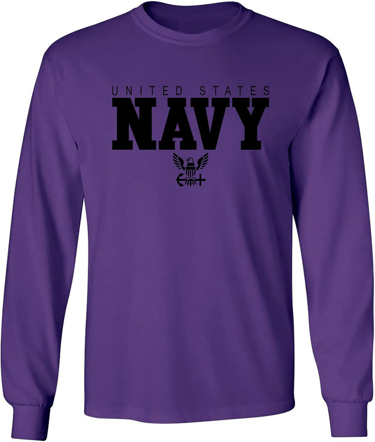U.S. Navy Anchor Adult Long Sleeve T-Shirt - Purple