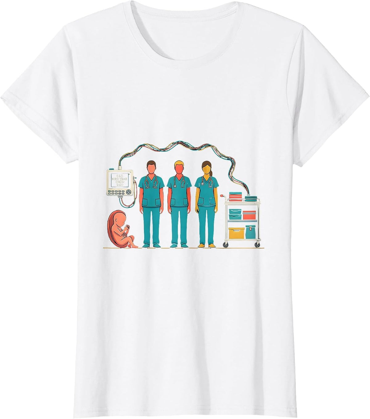Women's L&D New Year Crew 2027 Funny Nurse Crew New Years Eve Party T-Shirt - White