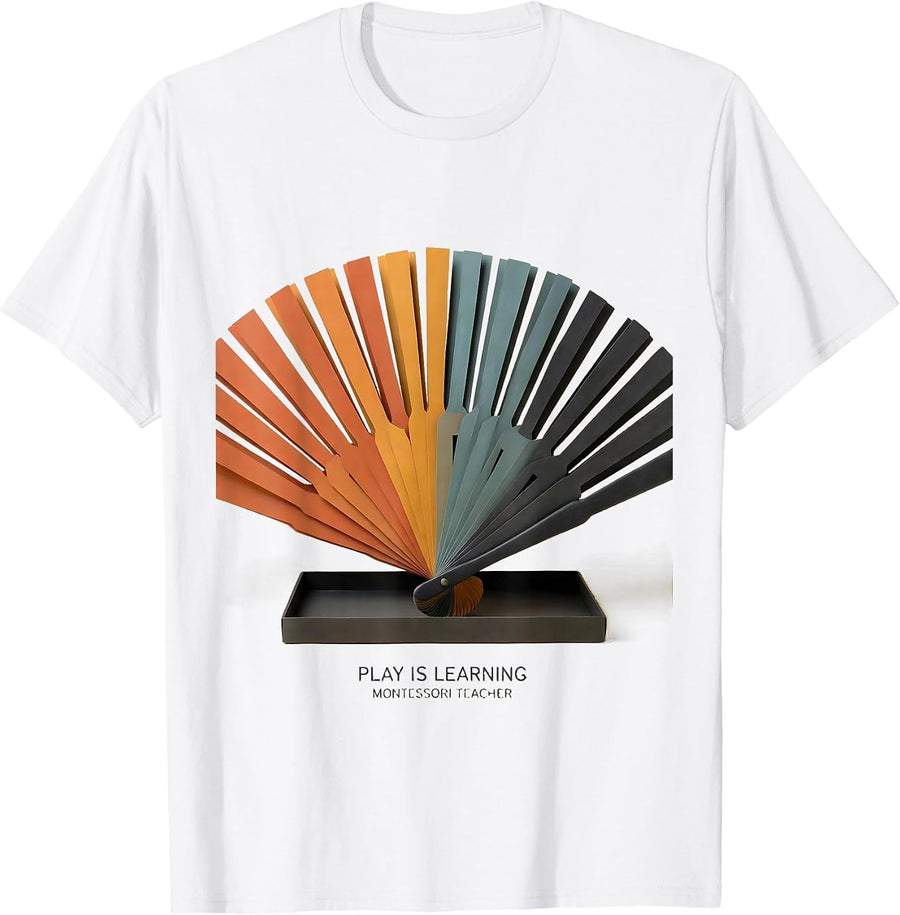 Men's Play Is Learning Montessori Teacher Preschool Educator T-Shirt - White