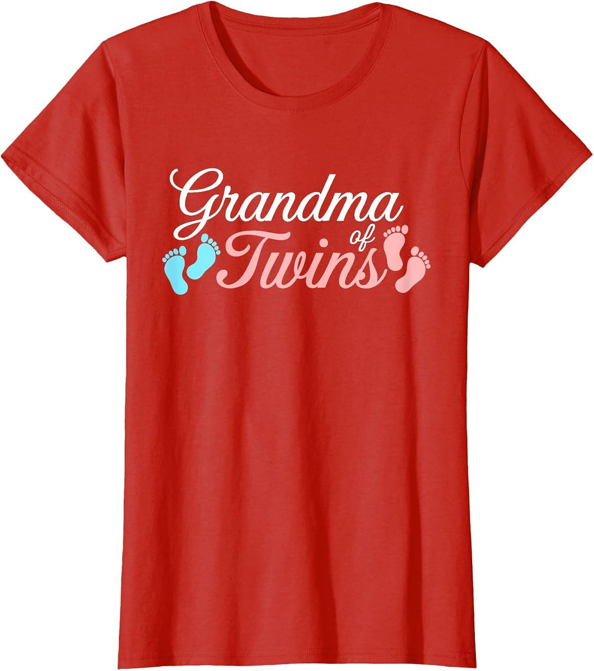 Grandma of Twins Shirt Women Twin Grandma Mothers Day T-Shirt - Red